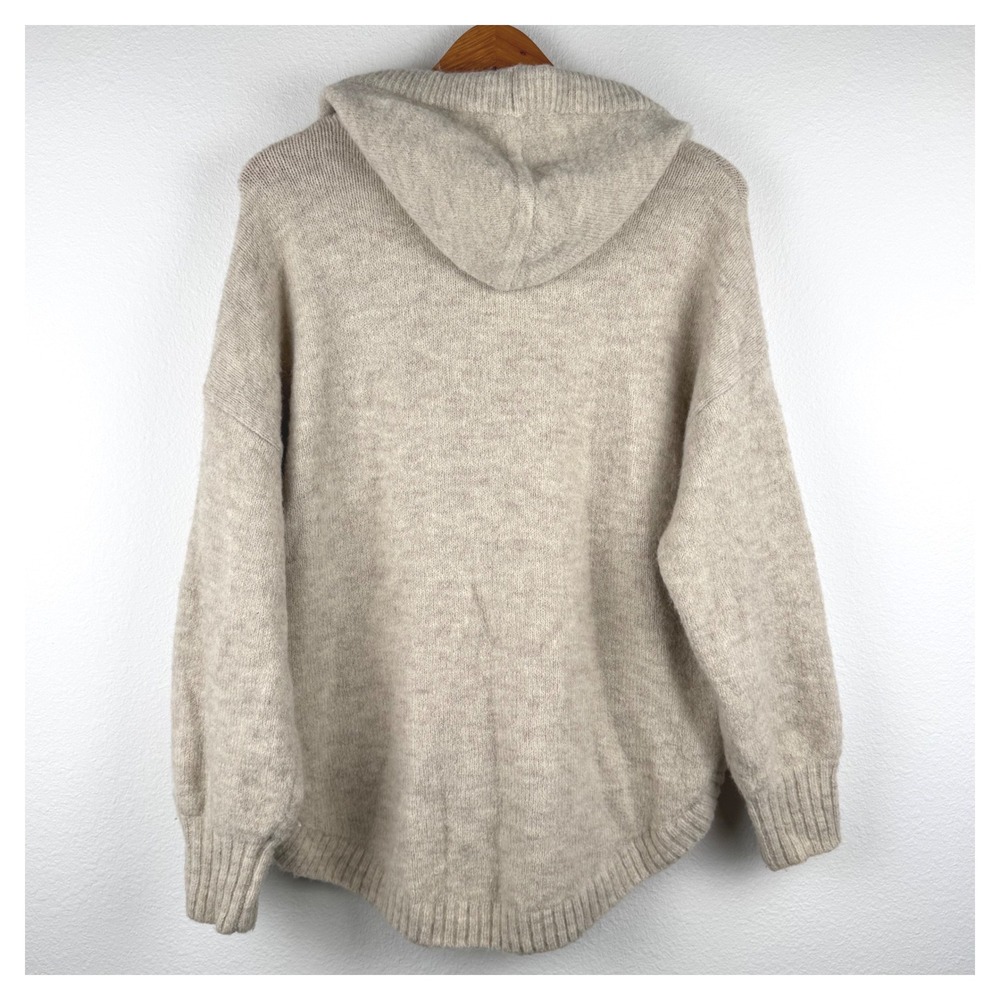 Madewell Knit Hoodie Women Medium Beige Excellent Wool Alpaca Blend Casual Chic - Picture 5 of 7